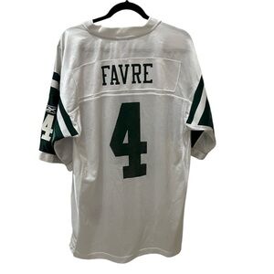 REEBOK NY Jets Brett FAVRE Onfield Jersey #4 white green Large vintage